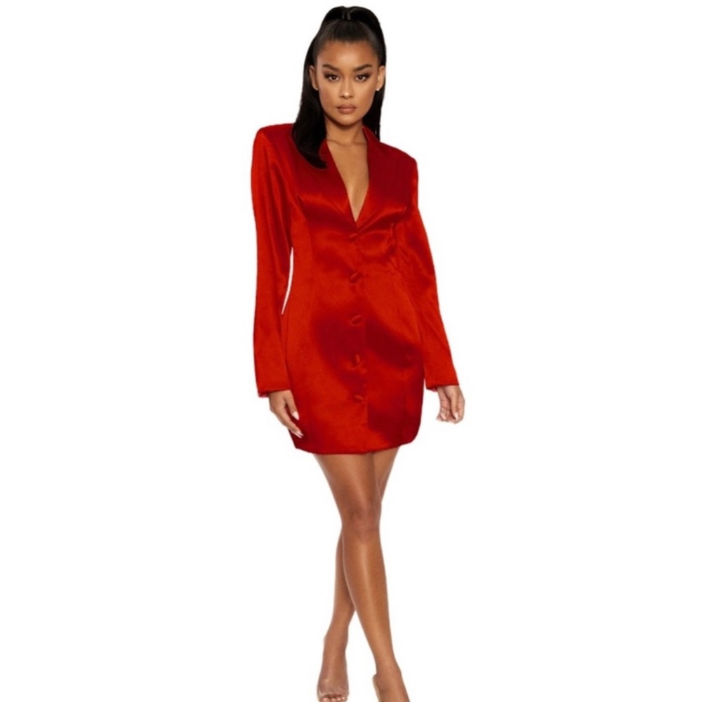 Elegant Red Satin Dress